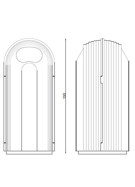 Cestone portarifiuti Torino CS060 in fusione di alluminio a forma ogivale – immagine 5