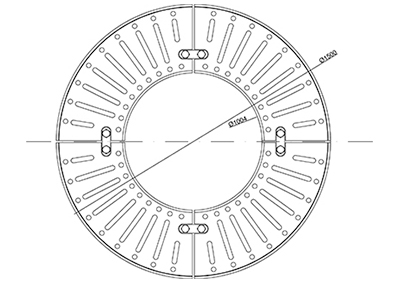 Disegno tecnico griglia per alberi GRA 13 Ø 1500 mm