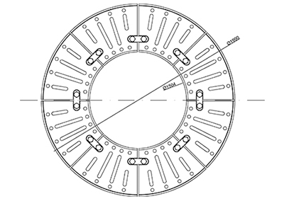 Disegno tecnico griglia per alberi GRA 13 Ø 1900 mm