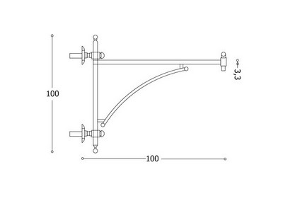 Disegno tecnico mensola a muro MB11, 1000 x 1000 mm